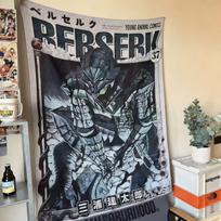 Vintažinis Anime Berserk gobelenas Guts Griffith Tamsiosios fantastikos menas Sienos dekoracija Estetiškas dekoras Miegamajam Svetainei 74x94cm(29x37in) black