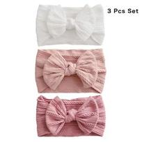 3 vnt./rinkinys miela kaspinė kūdikio galvos juosta, plati turbaninė, minkšta elastinė plaukų juosta, vaikų plaukų aksesuarai Style 2 white