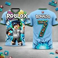 Roblox Children T-Shirt Custom Ronaldo Name Number 3D Print Jersey Style Short Sleeve Casual Kids Summer Sportswear for Fans 150 white