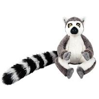 25Cm Lemur Doll Simulation Wild Animals Plush Toy Lifelike Stuffed Ring-Tailed Lemur Doll Home Decor Zoo Souvenirs gray