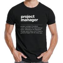 Funny Project Manager T-shirt job description definition summer sizes XS white