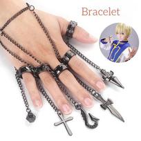 Anime Manga Hunter X Hunter Kurapika Cosplay Costume Wig Fingers Rings Chain Earrings Anime Uniforms Halloween Party Outfits L&Air Gear Simca beige