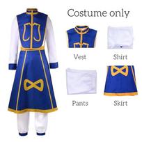 Anime Manga Hunter X Hunter Kurapika Cosplay Costume Wig Fingers Rings Chain Earrings Anime Uniforms Halloween Party Outfits XL&Air Gear Simca blue