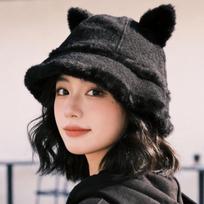 Women S Double Sided Plush Bucket Hat Winter Warm Large Head Size One Size juoda