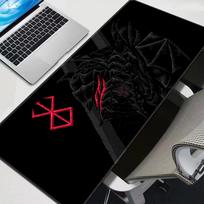 Black Mouse Pad Large Gamer Notebook Keyboard Desk Mat B-BERSERK Rubber Gaming Accessories Anime Mousepad Aesthetic Desk Decor 30cmx80cm black