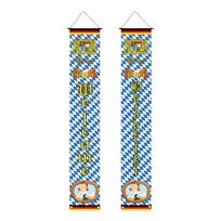 Oktoberfest alaus festivalio vėliava ir atmosferos dekoravimo reikmenys Beer Festival Couplet 06 blue