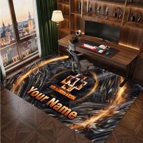 Rammstein Personalized Crystal Velvet Carpet, Customized Name Text Soft Anti‑Slip Rug for Living Room Bedroom 80cmx120cm
