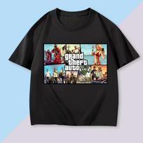 Grand Theft Auto 6 S-3XL Marškinėliai Suaugusiems Animacinis T-shirt Moterims Vyrams Medvilninis Stilius Mados Trend žaidimo gerbėjams M black