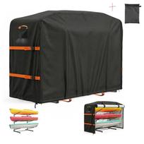 420D Oxford Kayak Rack Cover Waterproof Kayak Storage Cover for Surfboard Rack 145x32x57in