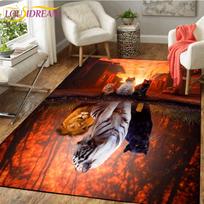 Tigrinis Kilimas Grindų Neslystantis Kilimas Kambario Kilimėlis Kvadratinis Kokybiškas Nuimamas Virtuvės Vonios Grindų Vandeniui Atsparus Kilimėlis 60cm x 90cm black