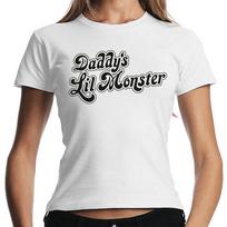 Daddy's Lil Monster Inspired Suicide Squad Harley Quinn Women's Girlie T-Shirt S gray