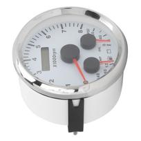 85mm Alyvos slėgio ir temperatūros matuoklis 3 viename Multifunkcionalus 8000 RPM 8–16V Laivams, kemperiams, jachtoms, motociklams white