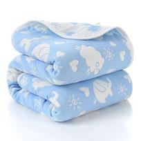 WOSTAR Summer bedspread muslin towel pure cotton quilt thin throw blanket children's baby air conditioning cool comforter 90/150 80X80cm white