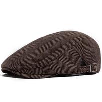 British herringbone beret retro men's forward hat casual cap middle-aged and elderly autumn and winter models Adjustable tamsiai ruda spalva