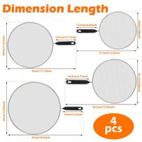 3/4PCS Stainless Steel Oil Proof Mesh Cooking Anti Splatter Split Guard Kitchen Gadget Splatter Proof Oil Cover Mesh Pot Lid Too white