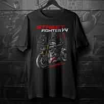 20202023 Modeliai Italija Streetfighter V4 Motociklo Marškinėliai 100% Medvilnė Apvalus Kaklas Trumpomis Rankovėmis Laisvalaikio Vyriški Marškinėliai Rider Streetwear 3XL black