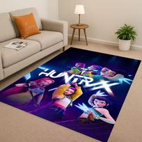 3D animacinis Kpop demonų medžiotojai Zoey Rumi Mira Svetainės neslystantis kilimas Kilimas miegamojo žaidimų kambario sofai, Namų dekoras durų kilimėlis 60cmx90cm brown