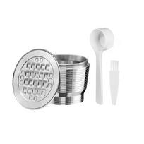 Stainless Steel Reusable Coffee Pods Cup Steel Coffee Filter Refillable Pods with Lid Baristas Tool white