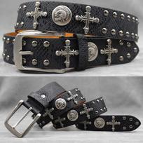Kaukolės Kniedės Odinis Diržas: Unisex punk stiliaus gyvatės rašto juosmuo 115cm black