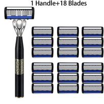 7-Layer Shaver Blade Manual Razor with Replaceable Blades No Skin Damage Blades Shaver Resistant Water Wash Shaver black