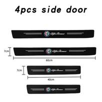 Car Carbon fiber Door Sill Welcome Pedal Stickers For Alfa Romeo STELVIO Giulia 159 Giulietta 147 Mito 156 MTO Car Accessories black