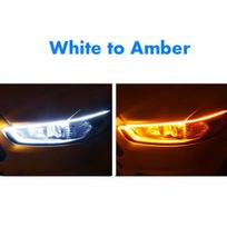 2 vnt. Automobilių DRL LED dienos šviesos automobiliams, automatinis dinaminis posūkio signalas, kreipiančioji juosta, priekinių žibintų priedai 30cm white yellow black