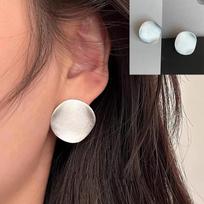 PANJBJ 925 Silve Black Agate Hoop Earring for Women Geometry Line Simple Hip Hop Office Versatile Jewelry Gift Dropship brown