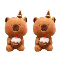 Capybara Plush Toy Lovely Birthday Capibara Sweet Bear Soft Cake Doll Kawaii Cartoon Stuffed Food Dessert Creative Holiday Gift brown