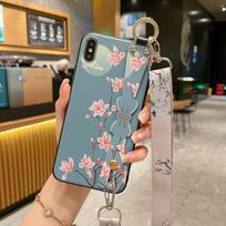 Crossbody Lanyard Case For Xiaomi 14T 13T 12T 11T Poco X7 F6 F5 Redmi 14 13 12 11ProPlus 13C Flower Wrist Strap Phone Cover Redmi Note 13 5G gray