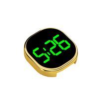 Mini automobilio prietaisų skydelio laikrodis LED laiko rodymas LED elektroninis laikrodis automobiliui, valčiai, dviračiui, sunkvežimiui Gold  Style A