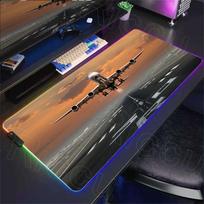 RGB Desk Mat Aviation Theme Mouse Pad Large Rubber Anti-slip Aircraft Dashboard Mousepad Office and Gamr Keyboard Mats Decor Mat 50cmx100cm(19.6x39.4inch) blue