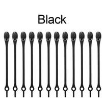 12/24pcs Set Lazy No-Tie Elastic Silicone Shoelaces for Sneakers, Running Shoes, and Boots - For Children And Adults black