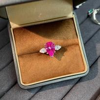 S925 Sterling Silver Women's Ring with Light Blue Sapphire, Three-Stone Design, Niche Luxury Appeal Size 5 brown