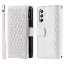 Crossbody Zipper Cards Solt Wallet Leather Flip Case for Samsung Galaxy S25 Ultra S24 Plus S23 S22 A17 A07 A56 A36 A26 A55 Bag Galaxy S25 balta