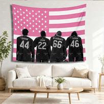 Ne studentų miestelyje Briar U ledo ritulio gobelenas, Graham Logan Di Laurentis Tucker Pink Amerikos vėliavos sienų dekoras 100X150CM