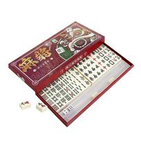 Portable Mahjong, Table Games Portable Travel Set 144 Chinese Mahjong Traditional Chinese Dominoes Home Table Games One Size raudona