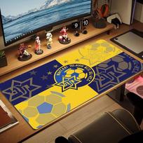 Maccabi Tel Aviv F.C Large Size Mouse Pad Large Gaming Table Cushion Non-slip Laptop Tablet Big Mousepad XXL Mat Mini PC Playmat With Lock edge 30cmx60cm(11.8x23.6inch) yellow