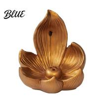 Indoor Air Purifier Lotus Backflow Incense Burner Holder Resin Cone Diffuser Desktop Tower Stand Aromatherapy Holder for Yoga Meditation Tea auksinė