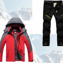 Vyrų slidinėjimo kostiumų komplektas: Šiltas rudens/žiemos striukė ir nuimamos kelnės alpinizmui 3XL