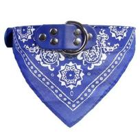 Reguliuojama šuns bandana odinė su spauda minkštas antkaklis šuniui naminių gyvūnėlių reikmenys katės šalikas antkaklis čihuahua šuniukui naminiam gyvūnėliui kaklaskarė L mėlyna