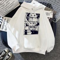 Japonijos anime manga Kawaii Hunter X Hunter Hoodies Vyriški Moteriški megztiniai trumpomis rankovėmis Killua Zoldyck Hoddie Paaugliams M balta