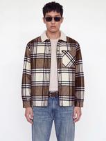 JACK & JONES Flisinis džemperis 'JJZAC' nebalintos drobės spalva / ruda (konjako) / margai ruda / juoda