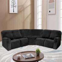 5 vietų recliner sofos užvalkalai, tampri veliūrinė kampinė L formos sofa, užvalkalai svetainės sofos baldams, apsauginis dangalas