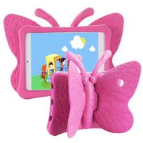 Skirta iPad Mini 1 2 3 4 5 6 Air2 3 4 9.7 2017/2018 Pro 10.5 7-osios/8-osios/9-osios kartos 10,2 colio Vaikams Atsparus smūgiams dėklas su stoveliu iPad 10.9 2022 10th rožinė raudona spalva