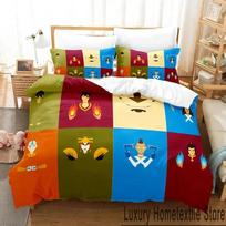 3D Print Cartoon Avatar The Last Airbender Bedding Set Boys Girls Twin Queen King Size Duvet Cover Pillowcase Bed boys Adult EU Single 135x200cm blue