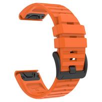 22 26mm Quick Fit Sports Watchband For Garmin Fenix5 5x puls 7 7x 6 6x 8 Pro 51mm 47mm Tactix 8 7Pro Descent Mk3i Silicone Strap 1PCS 26mm QuickFit orange