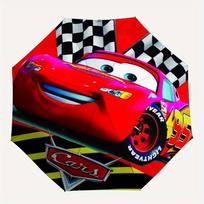 Disney Lightning McQueen,Pixar Cars,Race Car Manual Opening and Closing Umbrella, 32-Rib Reinforced Folding Design, Lightweight red