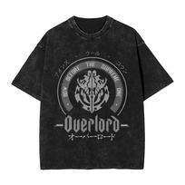 OVERLORD Manga Marškinėliai Anime Grafinis Spaudinys T-shirt Vyrams Moterims Drabužiai Laisvalaikio trumpomis rankovėmis T-shirt Išskalbtas Oversized Medvilninis T-shirt M black