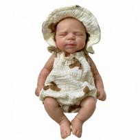 Reborn Baby Doll Open Mouth & Washable 12Inch Pascale Whole Body Solid Silicone Bebe Reborn Girl Doll 3D Paint & Unpaint Skin Lifelike Newborn Dolls brown
