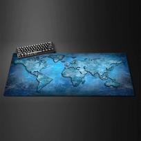 Digital art map illustration Mouse Pad Desk mat Gaming mats rubber antislip Durable desk accessories Keyboard desktop pad rug 300x800x2mm blue